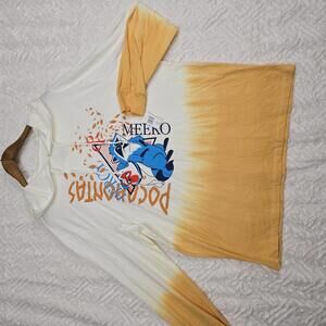 Disney Pocahontas Meeko Raccoon Tie-Dye Hoodie Sweatshirt  Size Large